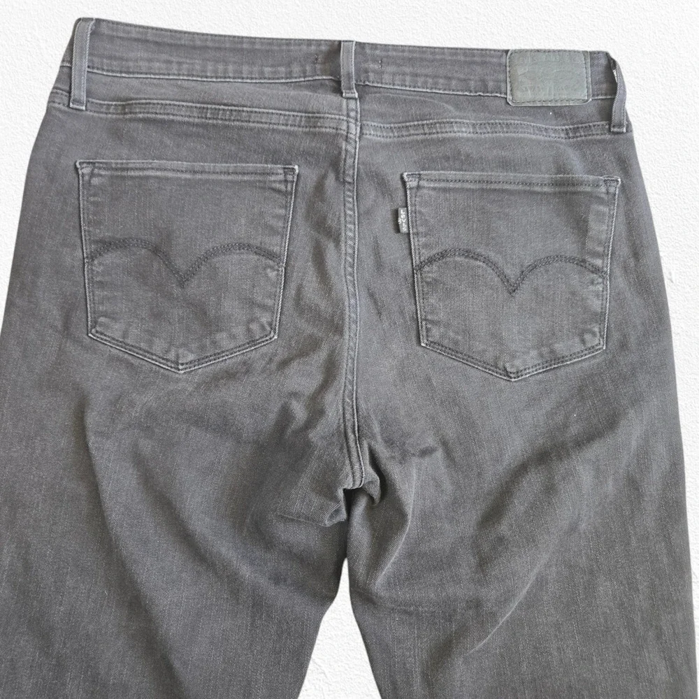 Levi's 721 Skinny Black Charcoal Gray High Waisted Slim Skinny Leg Jeans Size 32